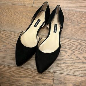 Nine West black suede flats